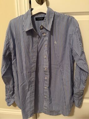 Lauren Ralph Lauren blue and white button down